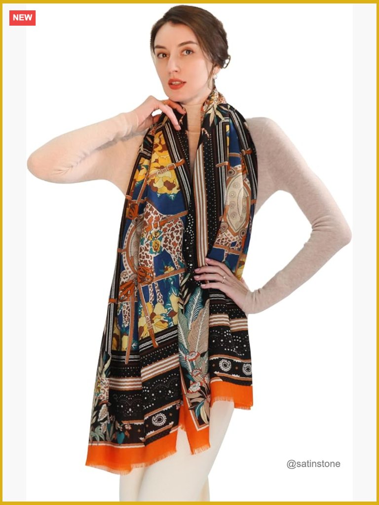 100% Wool Pashmina Shawl Wrap Travel Scarf Large Blanket